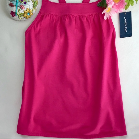 NEW Land’s End Hot Pink Strappy Girls Tank Sleeveless Top Size 14 Large - Picture 5 of 7